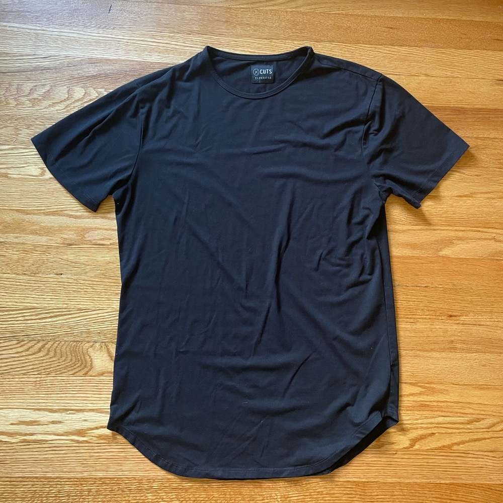 Cuts Clothing Elongated Men’s T Shirt - Black